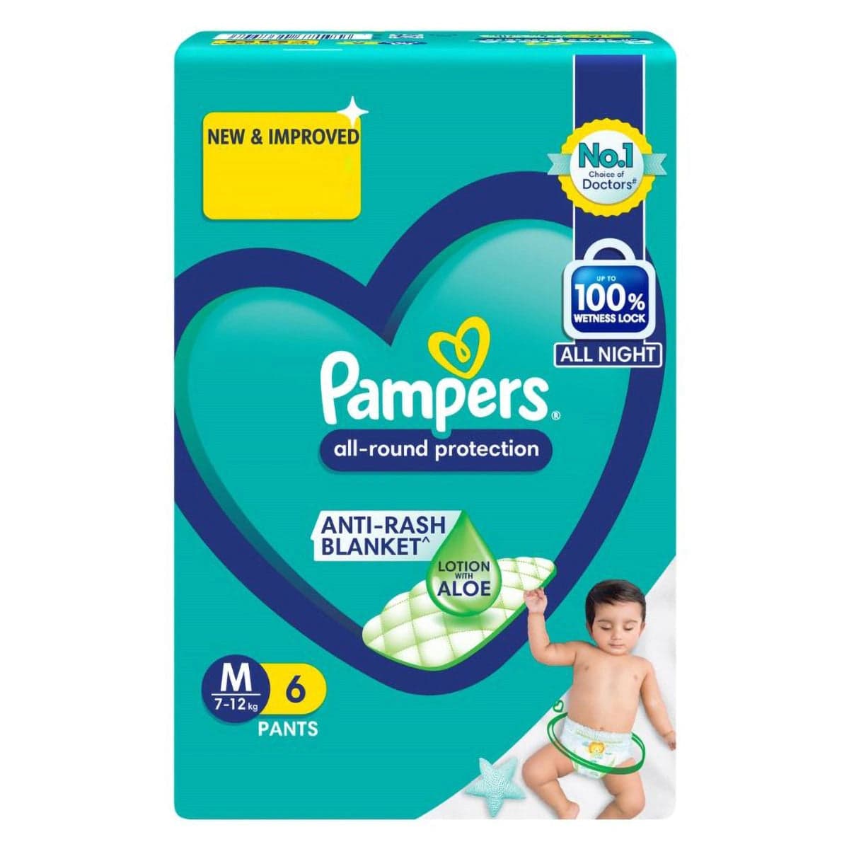 Pampers M (6 Pcs) - Pampers-Medium-Mrp99